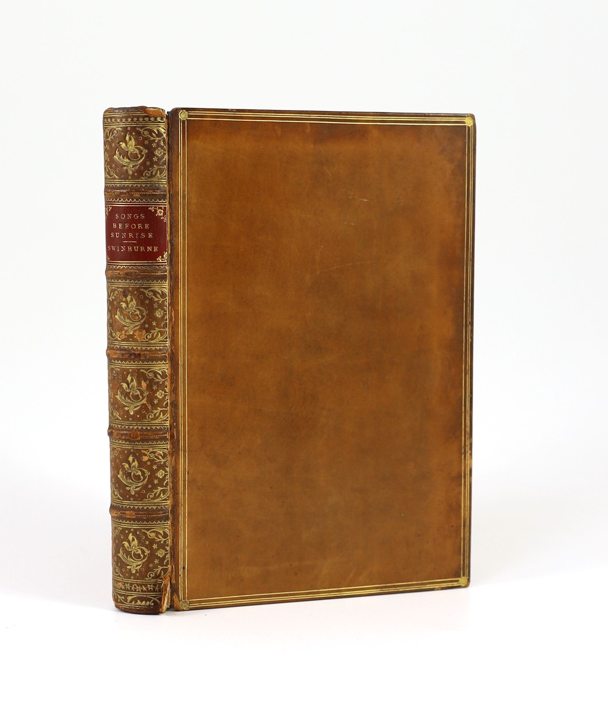 Swinburne, Algernon Charles - Songs Before Sunrise, 8vo, calf, F.S. Ellis, London, 1871